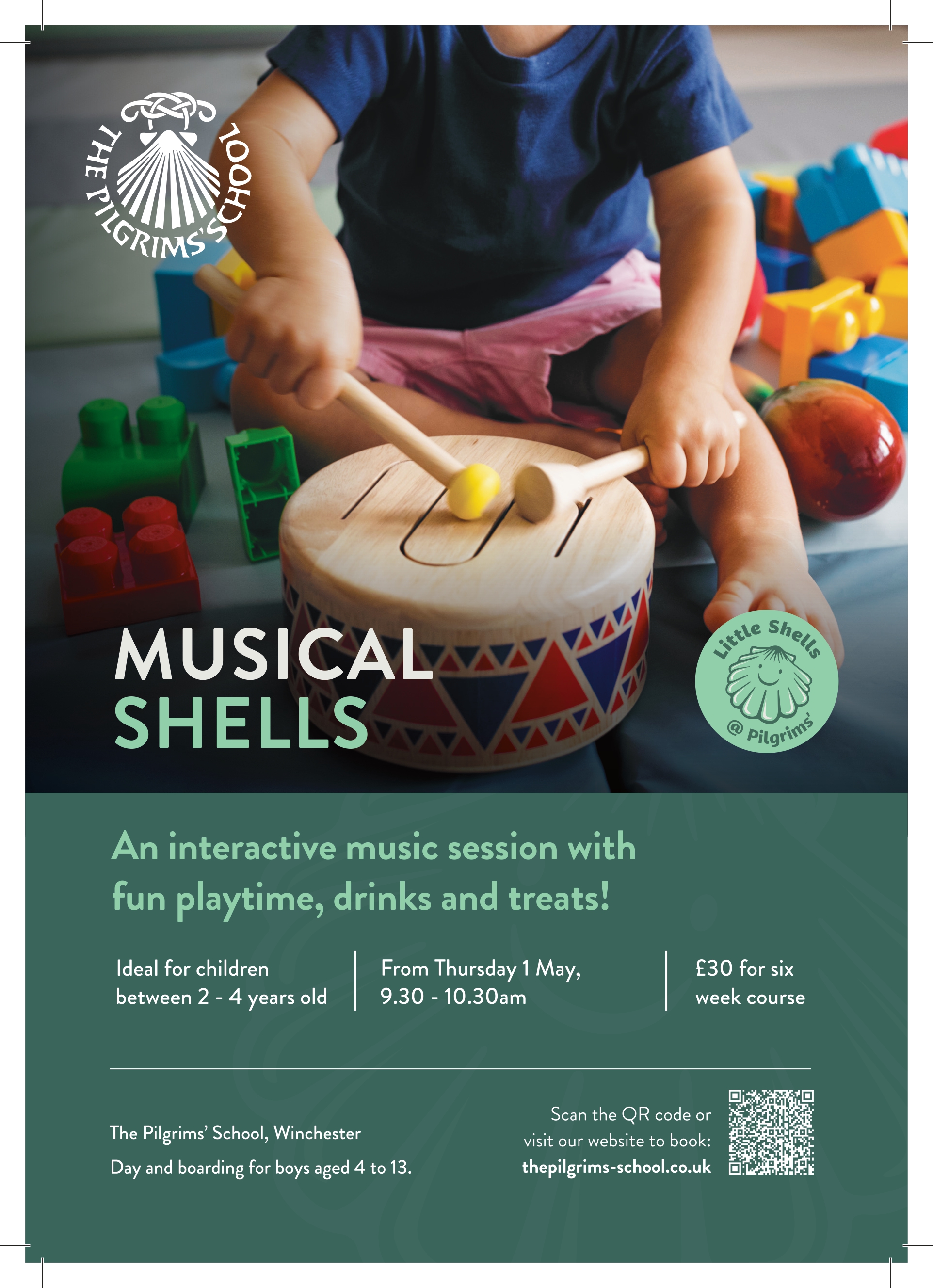 flyer advertising dates for Musical Shells course